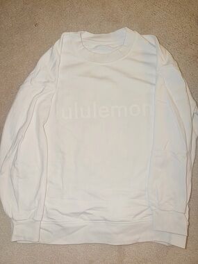 lululemon athletica White Logo Crewneck Sweater
